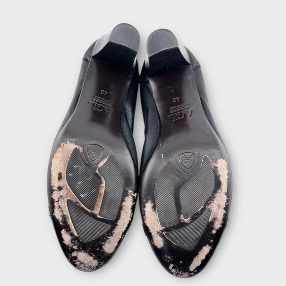 AGL Attilio Giusti Leombruni Women’s Size 40 Black  Leather Cap Toe Heels Shoes - Picture 8 of 8